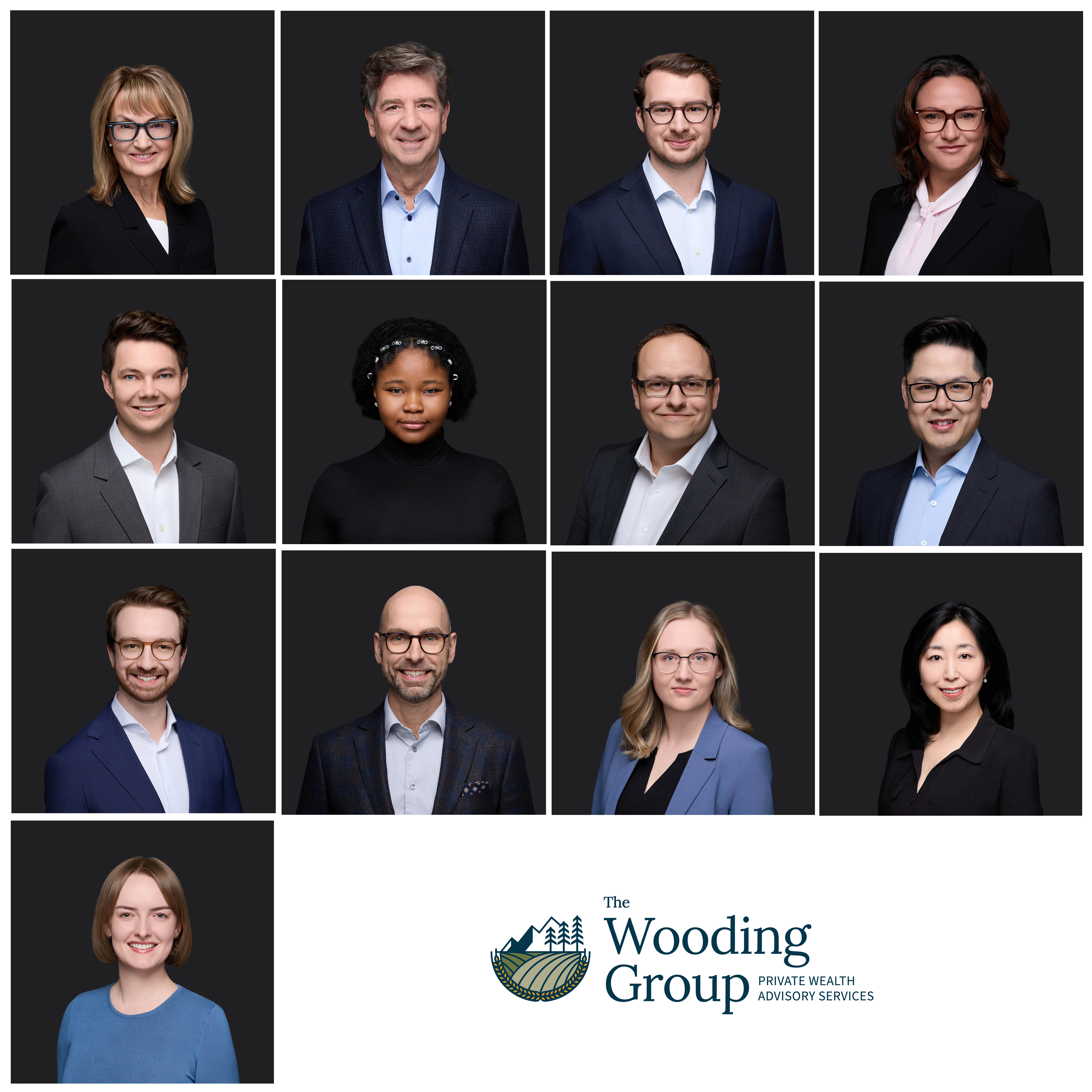Collage of The Wooding Group team in a grid